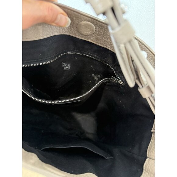 AllSaints Crossbody Taupe Gray Leather Crossbody Arm Tote Bag Purse All Saints - Picture 10 of 14